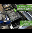 Video showing EZGO RXV lithium battery conversion